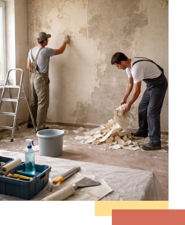 Снятие старых обоев в Пятигорске быстро и качественно