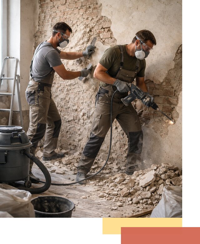 Демонтаж штукатурки со стен в Пятигорске быстро и аккуратно