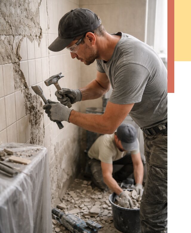 Демонтаж плитки со стен в Пятигорске от 873 руб. — быстро и недорого | ОТДЕЛОЧНИК-Птг