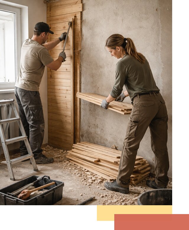 Демонтаж вагонки со стен в Пятигорске — профессиональный демонтаж