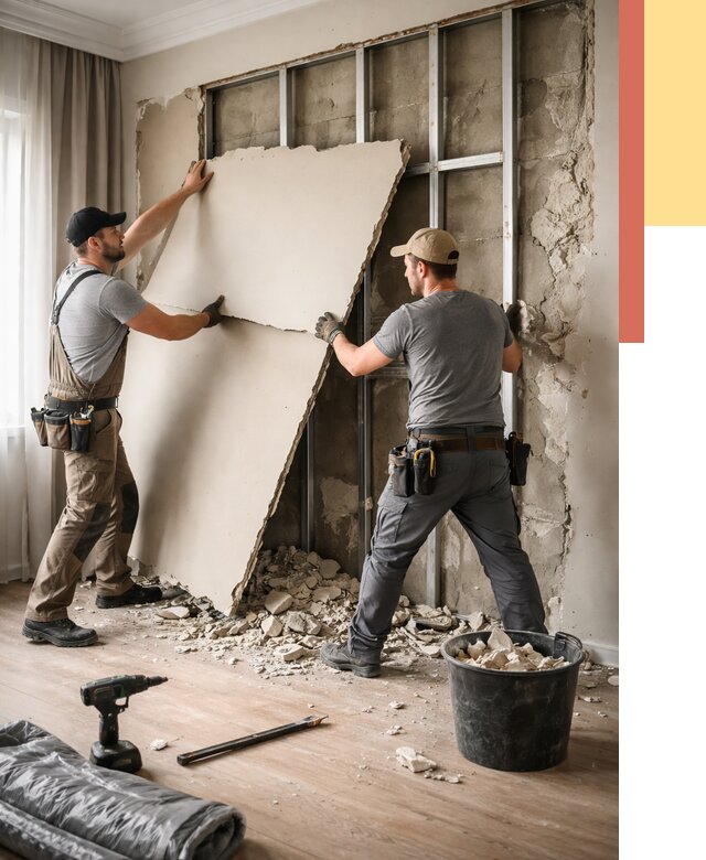 Демонтаж гипсокартона со стен в Пятигорске от 360 руб. — услуги демонтажа | ОТДЕЛОЧНИК-Птг