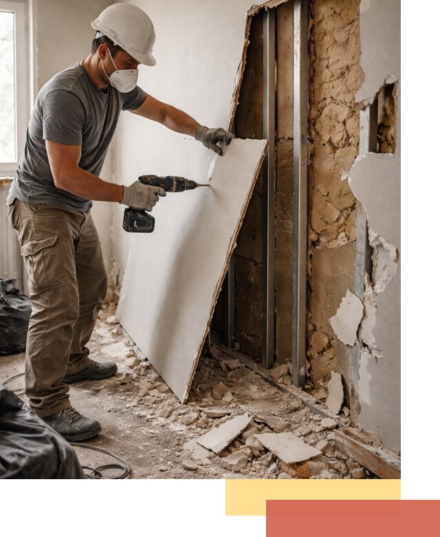 Демонтаж гипсокартона со стен в Пятигорске качественно и быстро