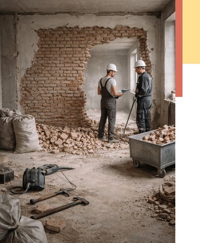 Демонтаж кирпичных стен в Пятигорске от 4315 руб. — быстро, недорого, под ключ | ОТДЕЛОЧНИК-Птг