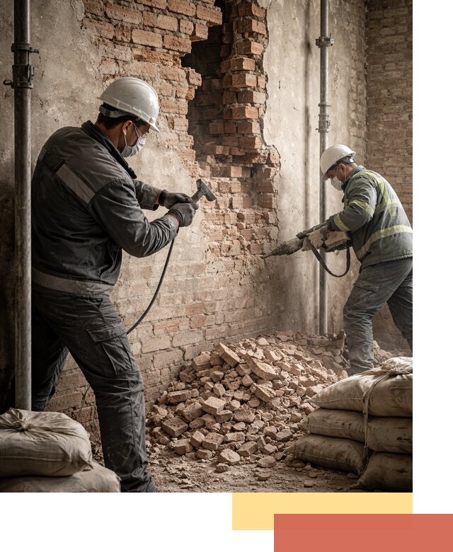 Демонтаж кирпичных стен в Пятигорске быстро и безопасно