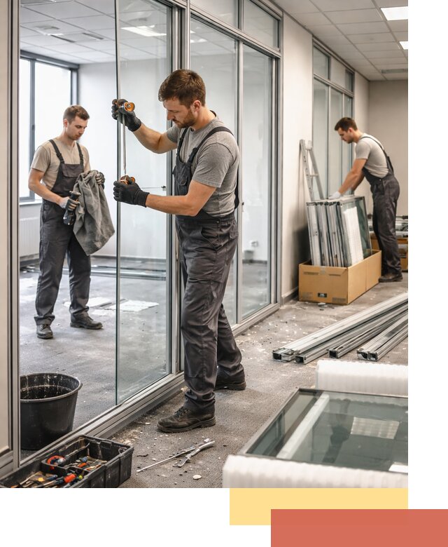 Демонтаж стеклянных перегородок в Пятигорске быстро и безопасно