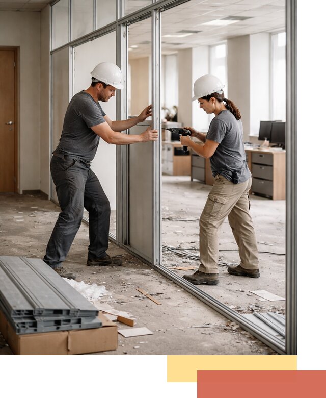 Демонтаж алюминиевых перегородок в Пятигорске быстро и аккуратно