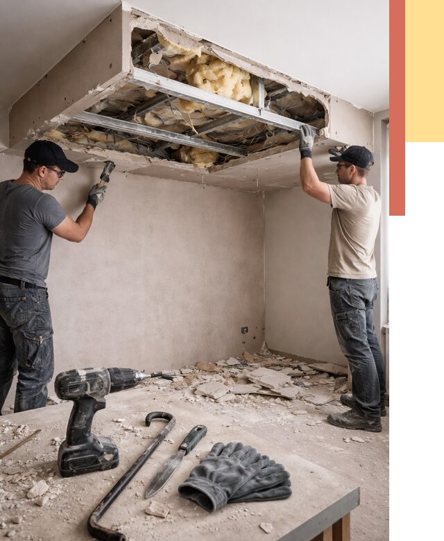 Демонтаж короба из гипсокартона в Пятигорске от 1561 руб. — быстро и недорого | ОТДЕЛОЧНИК-Птг