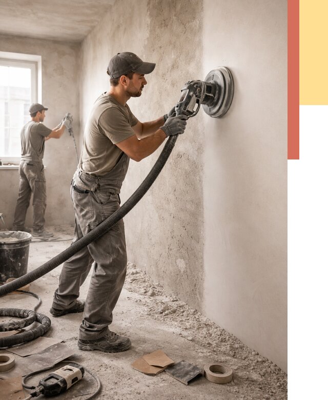 Шлифовка стен в Пятигорске от 1233 руб/м2 — быстро и недорого | ОТДЕЛОЧНИК-Птг