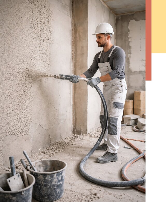 Машинная штукатурка стен в Пятигорске под ключ от 6677 руб./м2 | ОТДЕЛОЧНИК-Птг