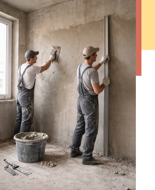 Штукатурка бетонных стен в Пятигорске от 4623 руб/м² — качественно и быстро | ОТДЕЛОЧНИК-Птг