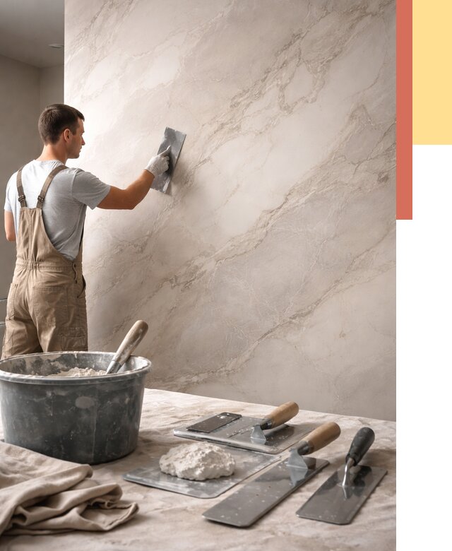 Декоративная штукатурка под мрамор в Пятигорске от 2876 руб./м² — быстро и недорого | ОТДЕЛОЧНИК-Птг