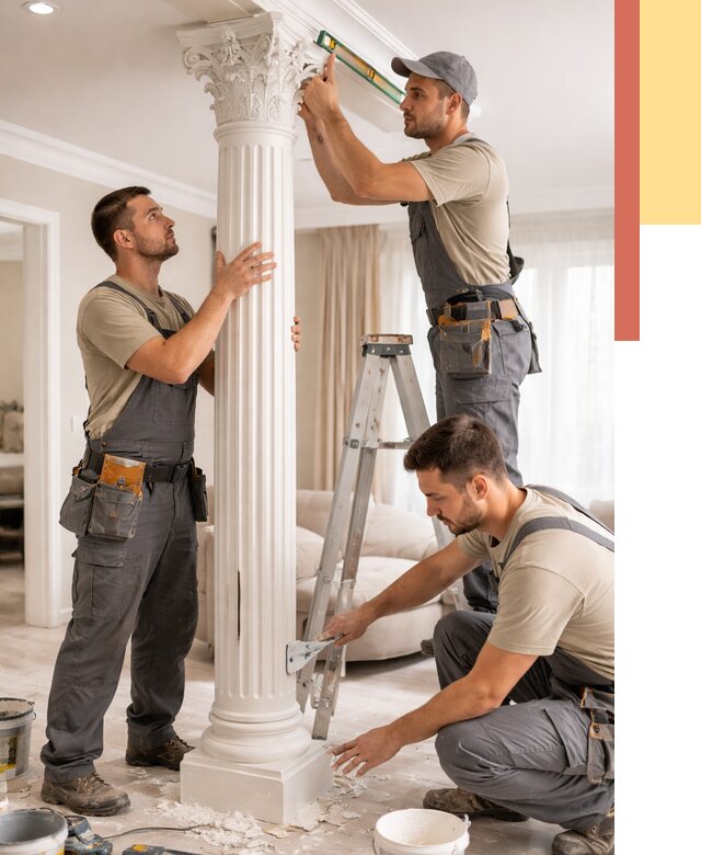 Установка декоративных колонн в Пятигорске от 12328 руб. под ключ | ОТДЕЛОЧНИК-Птг