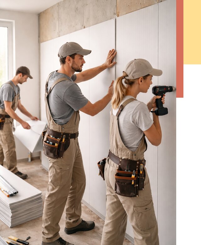 Монтаж ПВХ панелей на стены в Пятигорске от 462 руб/м2 — быстро и недорого | ОТДЕЛОЧНИК-Птг