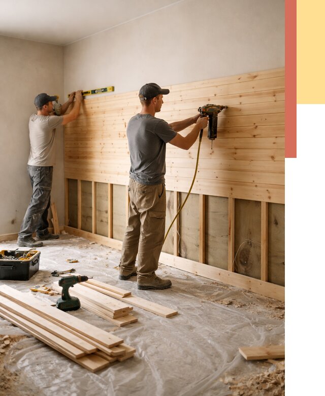 Монтаж деревянной вагонки на стены в Пятигорске от 7705 руб. | Услуги монтажа вагонки | ОТДЕЛОЧНИК-Птг