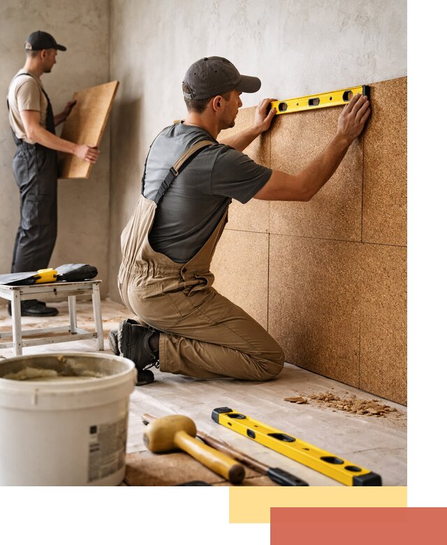 Монтаж пробковых панелей на стены в Пятигорске быстро и качественно