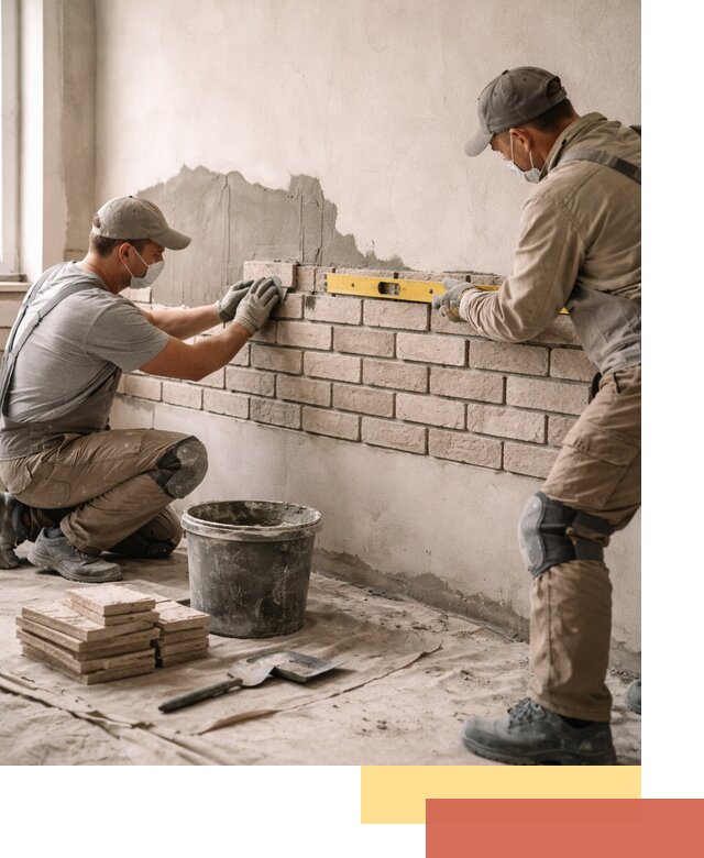 Монтаж декоративного кирпича профессионально в Пятигорске