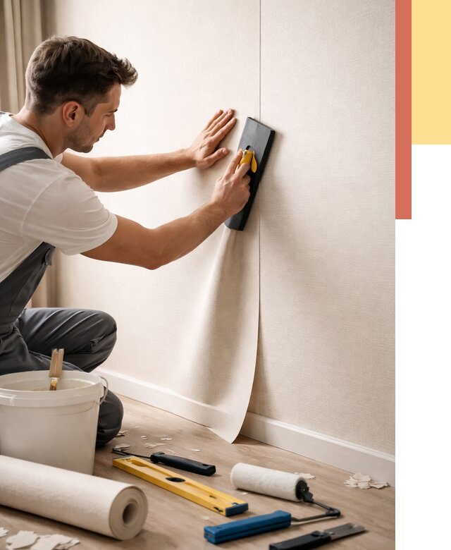 Поклейка виниловых обоев в Пятигорске от 4623 руб. | Быстро и недорого — ОТДЕЛОЧНИК-Птг