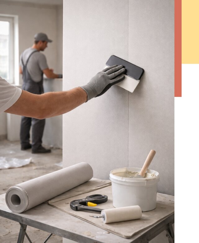 Поклейка обоев под покраску в Пятигорске от 3596 руб. за м2 | ОТДЕЛОЧНИК-Птг