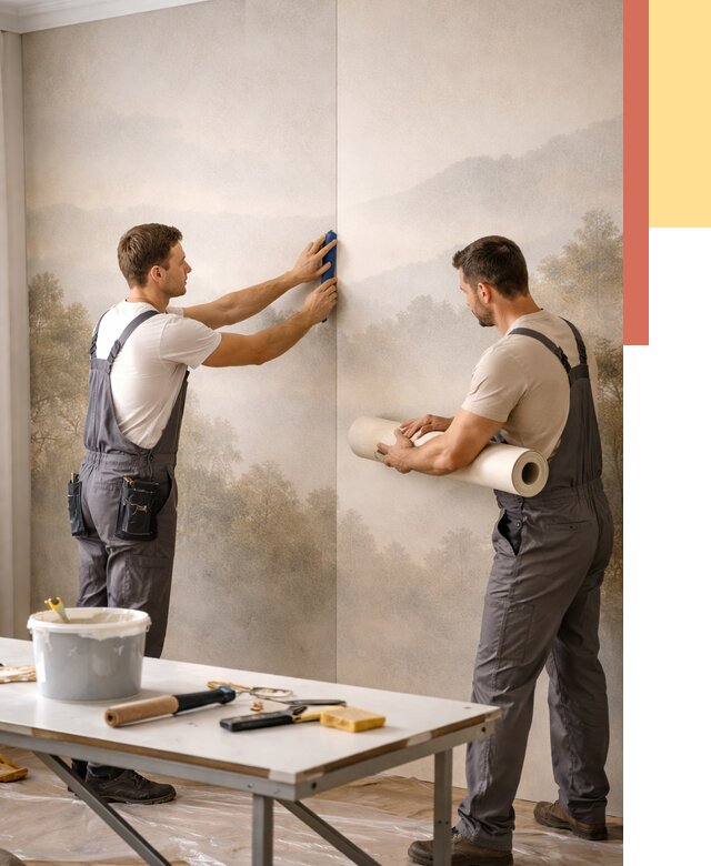 Поклейка фотообоев в Пятигорске от 8732 руб/м² — быстро и недорого | ОТДЕЛОЧНИК-Птг