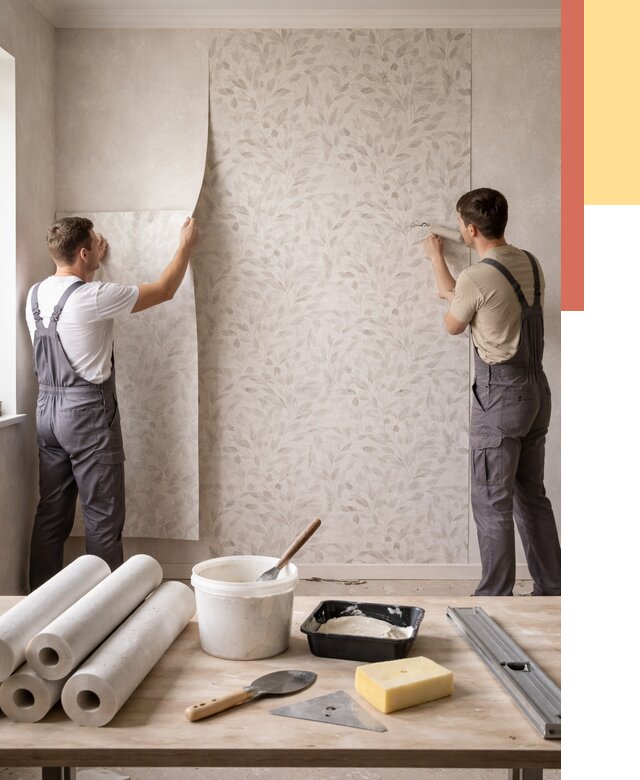 Поклейка обоев с подбором рисунка в Пятигорске от 3596 руб. | ОТДЕЛОЧНИК-Птг - быстро и недорого