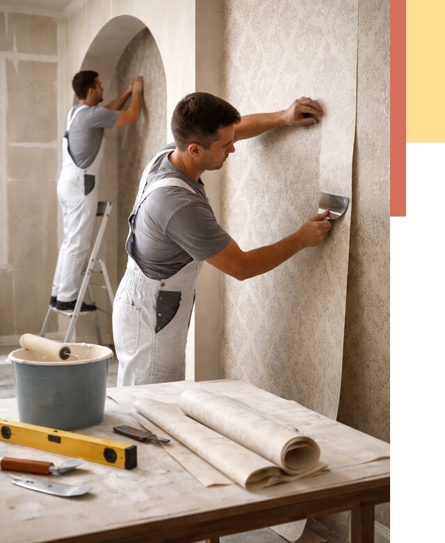 Поклейка обоев на сложные стены в Пятигорске от 2876 руб. под ключ | ОТДЕЛОЧНИК-Птг