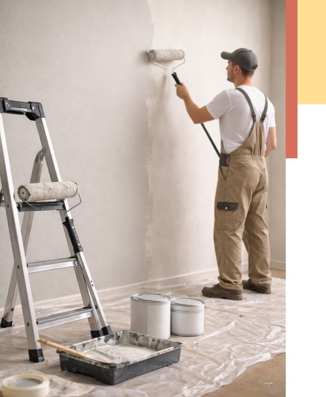 Покраска стен латексной краской в Пятигорске от 4623 руб. за м2 | ОТДЕЛОЧНИК-Птг