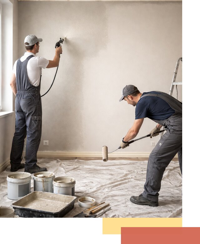 Покраска стен моющейся краской и защита поверхностей в Пятигорске