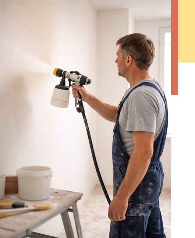 Покраска стен краскопультом в Пятигорске от 7705 руб. — механизированная покраска | ОТДЕЛОЧНИК-Птг