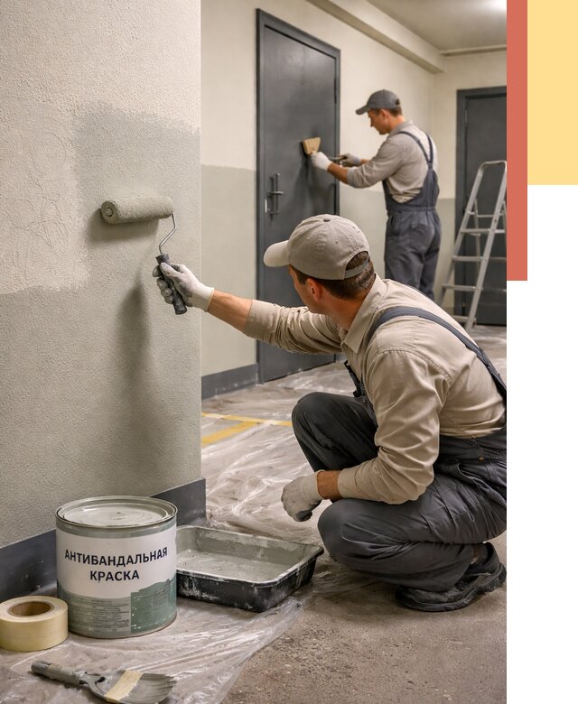 Покраска стен антивандальной краской в Пятигорске от 4623 руб./м² под ключ | ОТДЕЛОЧНИК-Птг