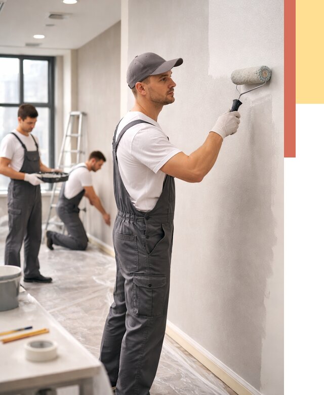 Покраска стен в офисе в Пятигорске от 8732 руб. — быстро и недорого | ОТДЕЛОЧНИК-Птг