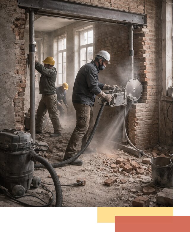 Прорезка проема в стене под дверной или оконный проем в Пятигорске