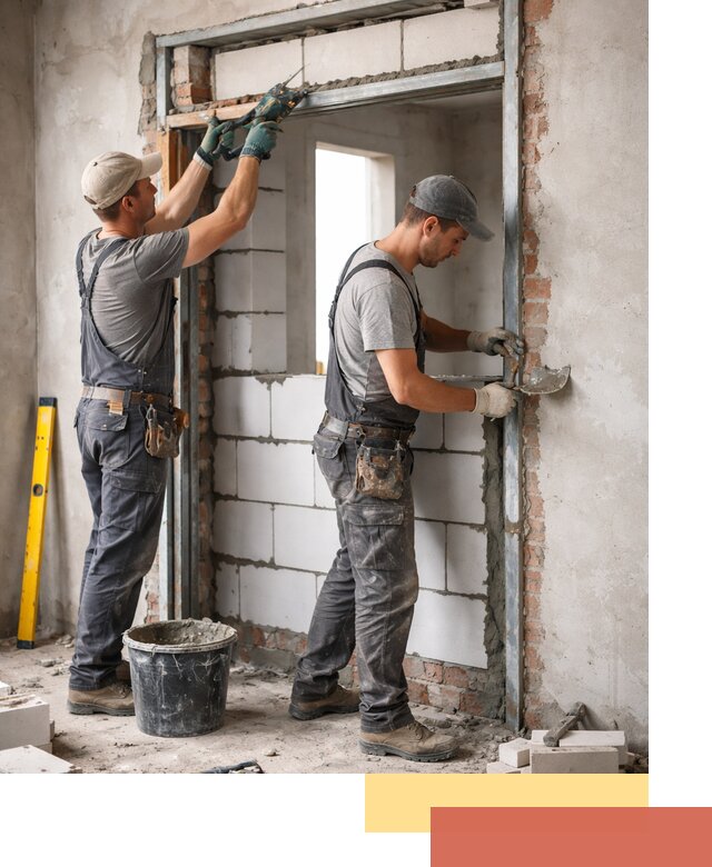 Закладка дверного проема под ключ в Пятигорске: демонтаж, монтаж, отделка