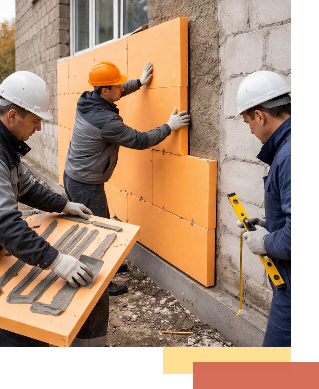 Утепление фасада пеноплексом под ключ в Пятигорске