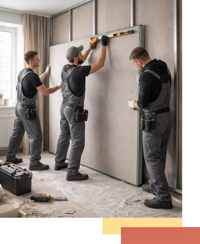 Шумоизоляция стен панелями ЗИПС в Пятигорске для жилых и коммерческих помещений