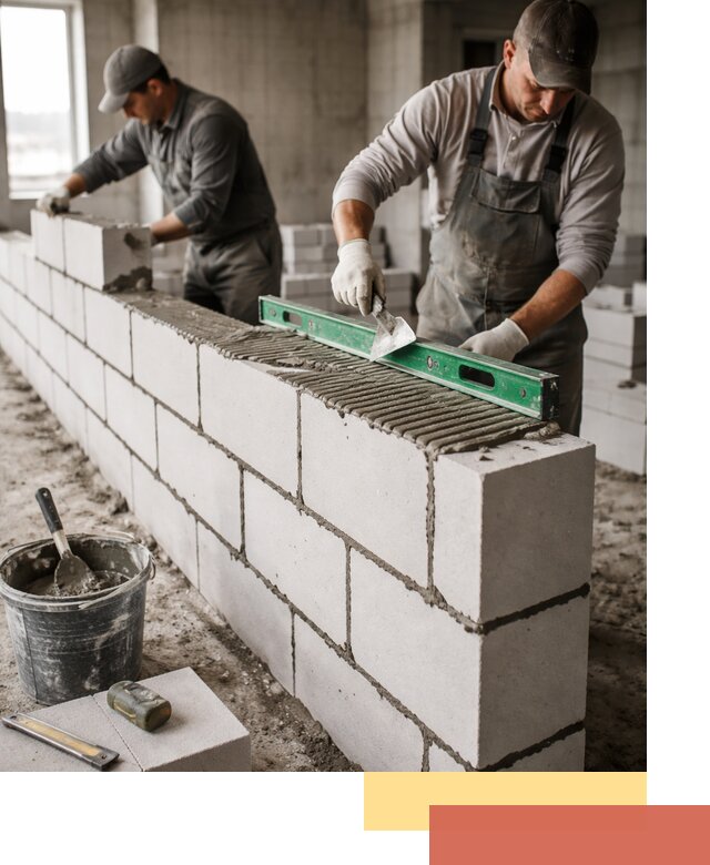 Кладка перегородок из газобетона в Пятигорске быстро и качественно