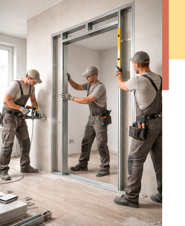 Устройство дверного проема в перегородке в Пятигорске от 4623 руб. под ключ | ОТДЕЛОЧНИК-Птг