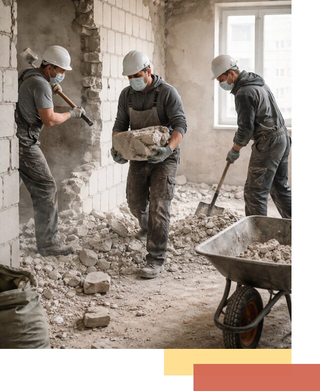 Демонтаж блочных перегородок в Пятигорске быстро и аккуратно