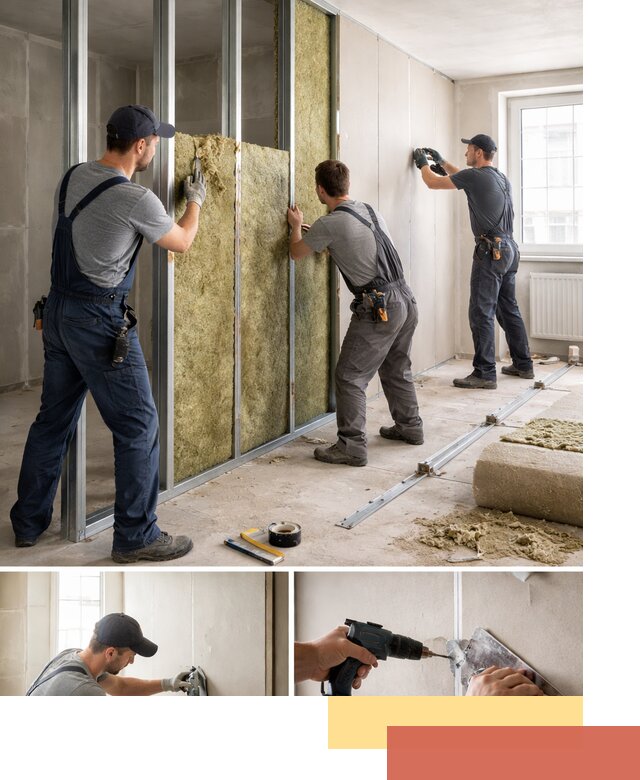 Перегородка из гипсокартона с шумоизоляцией в Пятигорске — монтаж под ключ