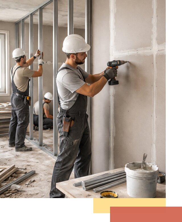 Перегородки из огнестойкого гипсокартона в Пятигорске под ключ