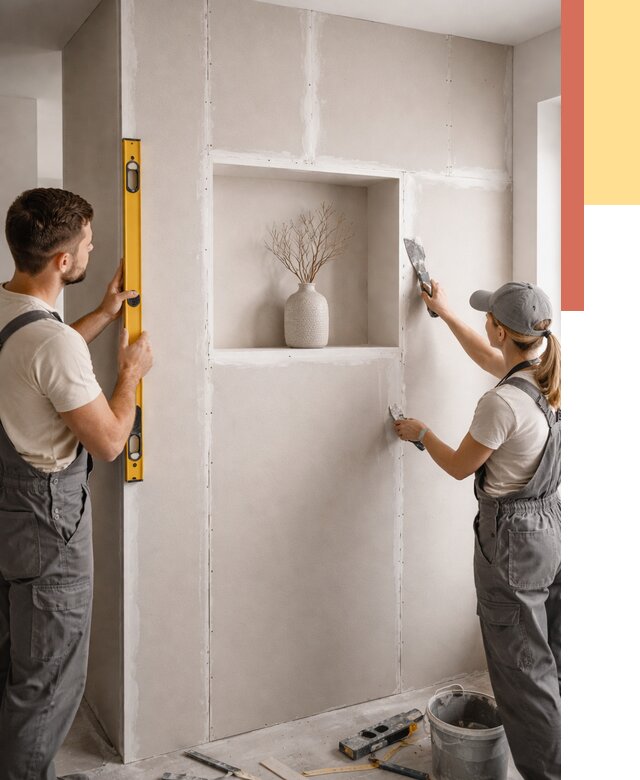 Перегородка из гипсокартона с нишей в Пятигорске от 3339 руб. под ключ | ОТДЕЛОЧНИК-Птг