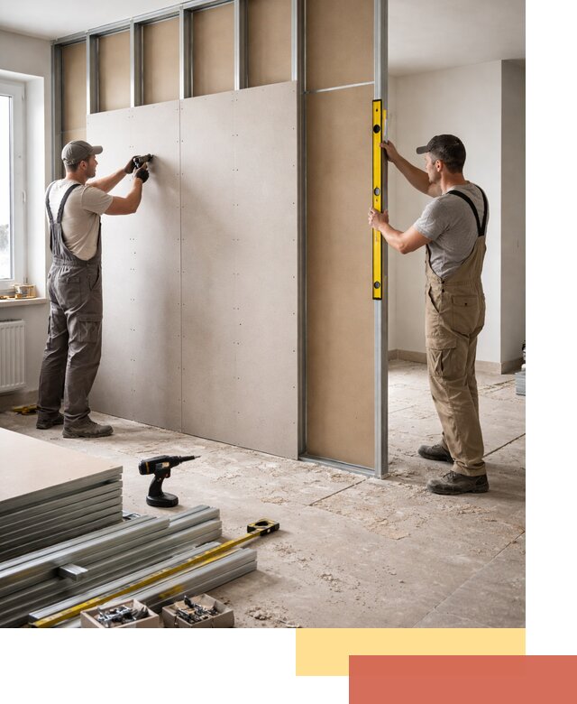 Зонирующая перегородка из гипсокартона под ключ в Пятигорске