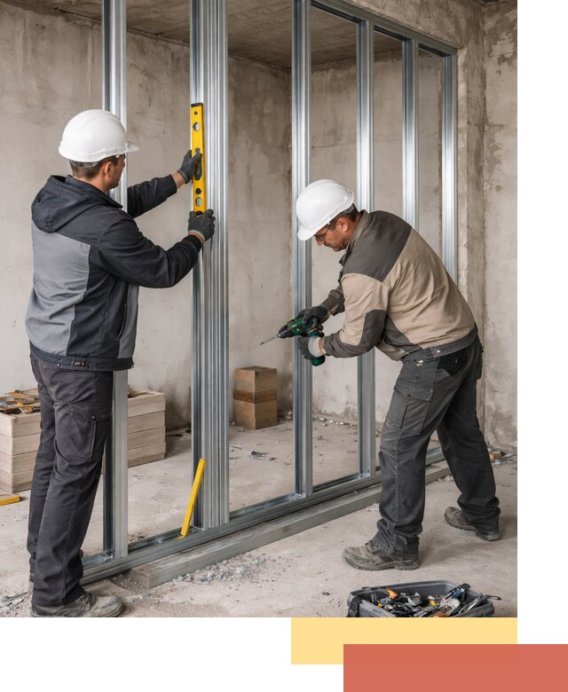 Монтаж каркаса перегородки из профиля в Пятигорске