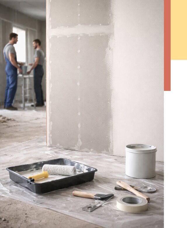 Покраска перегородок из гипсокартона в Пятигорске от 4623 руб. под ключ | ОТДЕЛОЧНИК-Птг