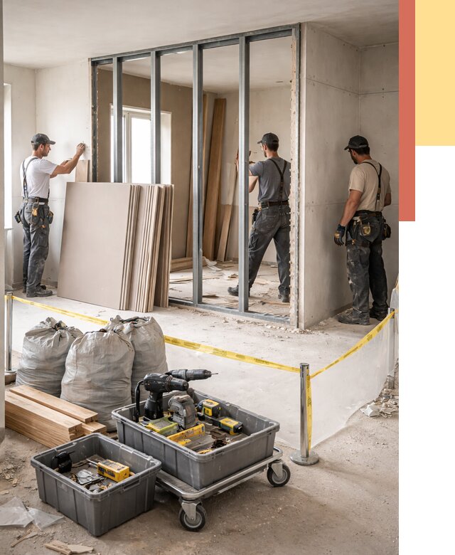 Перенос гипсокартонной перегородки в Пятигорске под ключ от 4623 руб. | Демонтаж и монтаж – ОТДЕЛОЧНИК-Птг