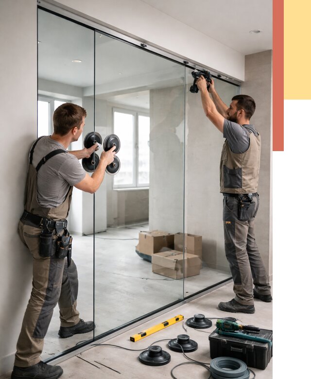 Монтаж стеклянных перегородок в Пятигорске от 6677 руб. | ОТДЕЛОЧНИК-Птг