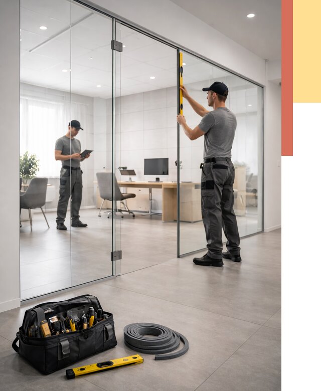 Цельностеклянные перегородки под ключ в Пятигорске от 9759 руб. — монтаж и цены | ОТДЕЛОЧНИК-Птг