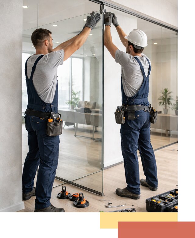 Безрамные стеклянные перегородки под ключ в Пятигорске