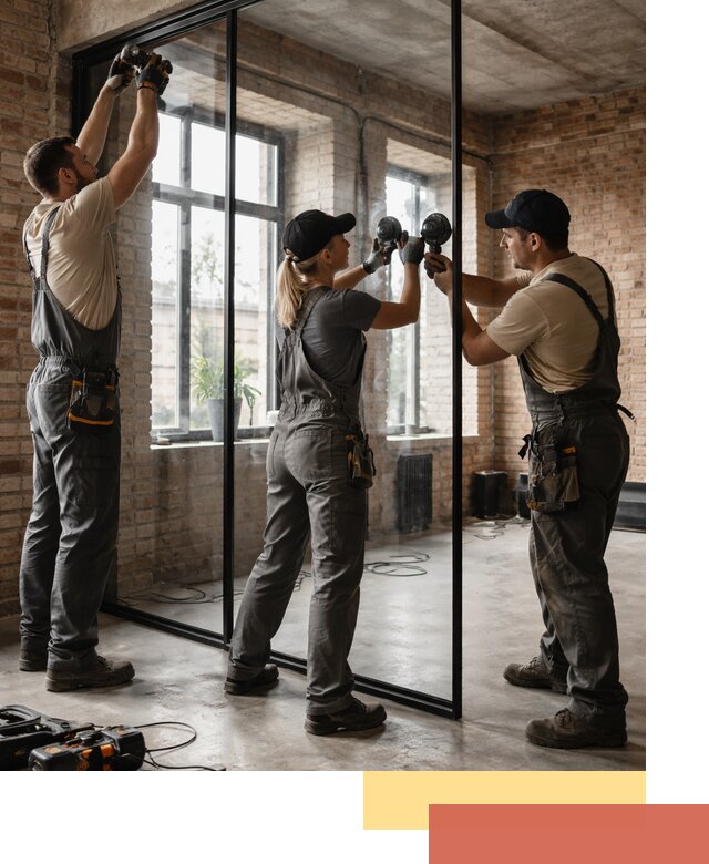 Стеклянные перегородки лофт — изготовление и монтаж в Пятигорске