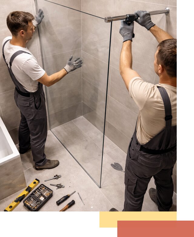 Стеклянные перегородки для душа в Пятигорске — изготовление и монтаж