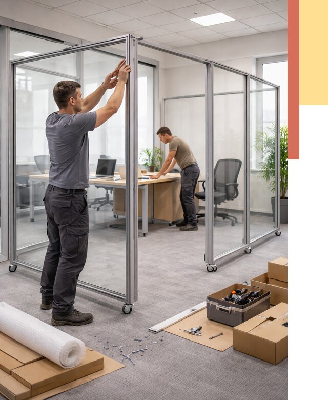 Мобильные офисные перегородки в Пятигорске от 12841 руб. — установка под ключ | ОТДЕЛОЧНИК-Птг